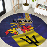 Barbados Independence Day Round Carpet Coat of Arms with Freedom Emblems - Wonder Print Shop