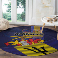 Barbados Independence Day Round Carpet Coat of Arms with Freedom Emblems - Wonder Print Shop
