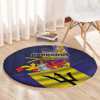 Barbados Independence Day Round Carpet Coat of Arms with Freedom Emblems - Wonder Print Shop