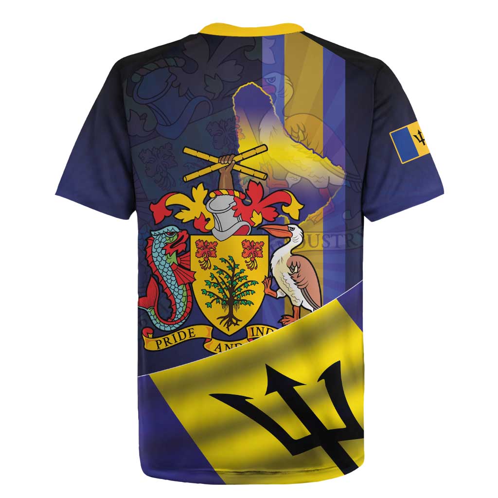 Barbados Independence Day Rugby Jersey Coat of Arms with Freedom Emblems - Wonder Print Shop