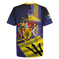 Barbados Independence Day Rugby Jersey Coat of Arms with Freedom Emblems - Wonder Print Shop