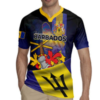 Barbados Independence Day Rugby Jersey Coat of Arms with Freedom Emblems - Wonder Print Shop
