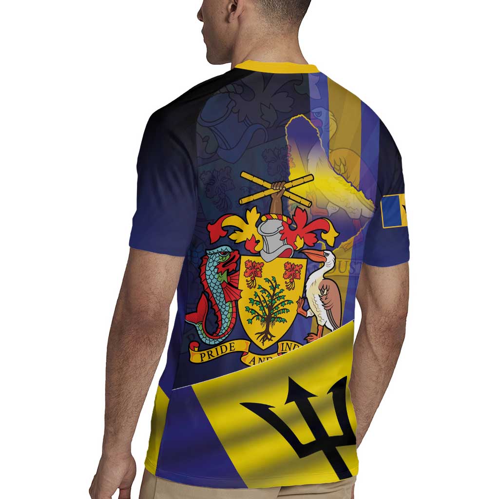 Barbados Independence Day Rugby Jersey Coat of Arms with Freedom Emblems - Wonder Print Shop