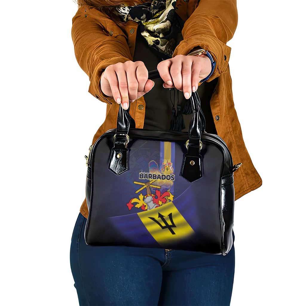 Barbados Independence Day Shoulder Handbag Coat of Arms with Freedom Emblems - Wonder Print Shop