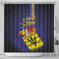 Barbados Independence Day Shower Curtain Coat of Arms with Freedom Emblems - Wonder Print Shop
