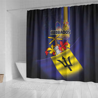 Barbados Independence Day Shower Curtain Coat of Arms with Freedom Emblems - Wonder Print Shop