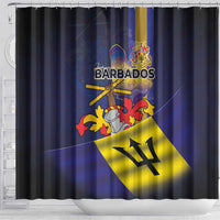 Barbados Independence Day Shower Curtain Coat of Arms with Freedom Emblems - Wonder Print Shop