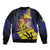 Barbados Independence Day Sleeve Zip Bomber Jacket Coat of Arms with Freedom Emblems - Wonder Print Shop