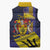Barbados Independence Day Sleeveless Puffer Jacket Coat of Arms with Freedom Emblems - Wonder Print Shop