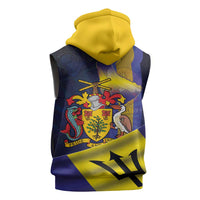 Barbados Independence Day Sleeveless Zip Hoodie Coat of Arms with Freedom Emblems - Wonder Print Shop