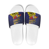 Barbados Independence Day Slide Sandals Coat of Arms with Freedom Emblems - Wonder Print Shop
