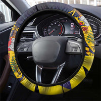Barbados Independence Day Steering Wheel Cover Coat of Arms with Freedom Emblems - Wonder Print Shop