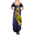 Barbados Independence Day Summer Maxi Dress Coat of Arms with Freedom Emblems - Wonder Print Shop