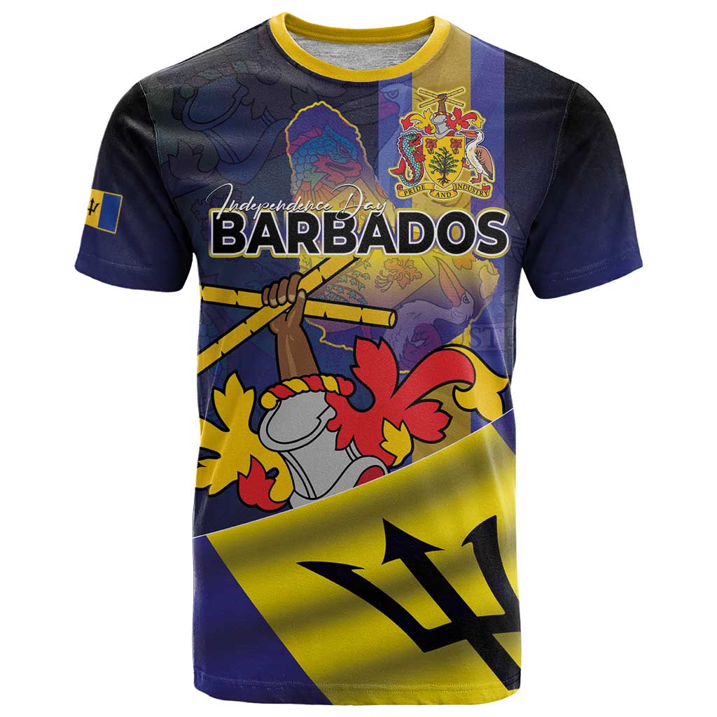 Barbados Independence Day T Shirt Coat of Arms with Freedom Emblems - Wonder Print Shop