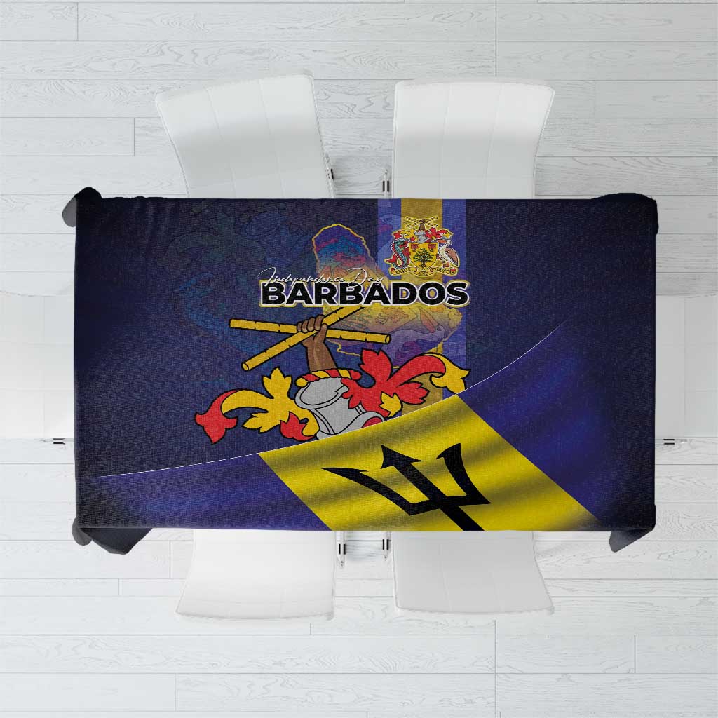 Barbados Independence Day Tablecloth Coat of Arms with Freedom Emblems - Wonder Print Shop