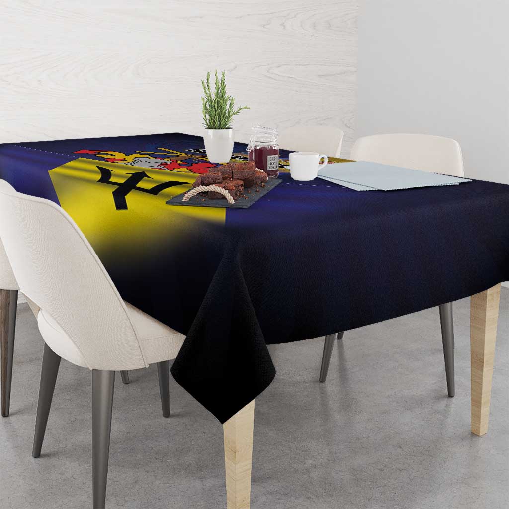 Barbados Independence Day Tablecloth Coat of Arms with Freedom Emblems - Wonder Print Shop