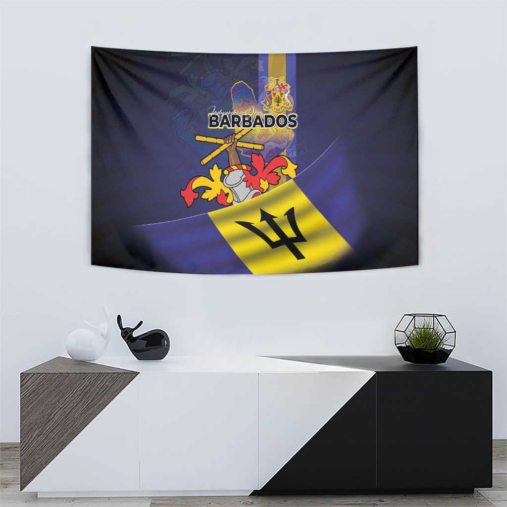 Barbados Independence Day Tapestry Coat of Arms with Freedom Emblems - Wonder Print Shop
