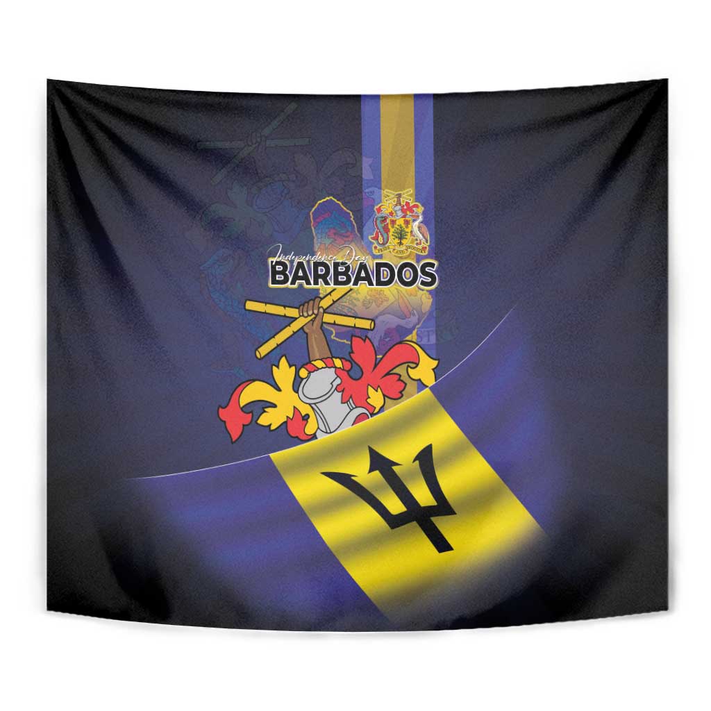 Barbados Independence Day Tapestry Coat of Arms with Freedom Emblems - Wonder Print Shop