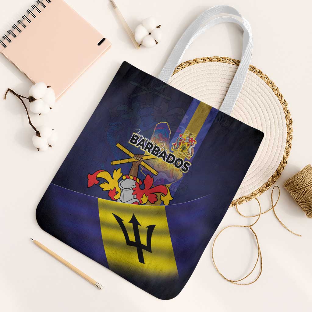 Barbados Independence Day Tote Bag Coat of Arms with Freedom Emblems - Wonder Print Shop