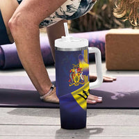 Barbados Independence Day Tumbler With Handle Coat of Arms with Freedom Emblems - Wonder Print Shop