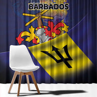 Barbados Independence Day Window Curtain Coat of Arms with Freedom Emblems - Wonder Print Shop