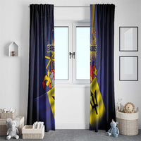 Barbados Independence Day Window Curtain Coat of Arms with Freedom Emblems - Wonder Print Shop