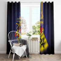 Barbados Independence Day Window Curtain Coat of Arms with Freedom Emblems - Wonder Print Shop