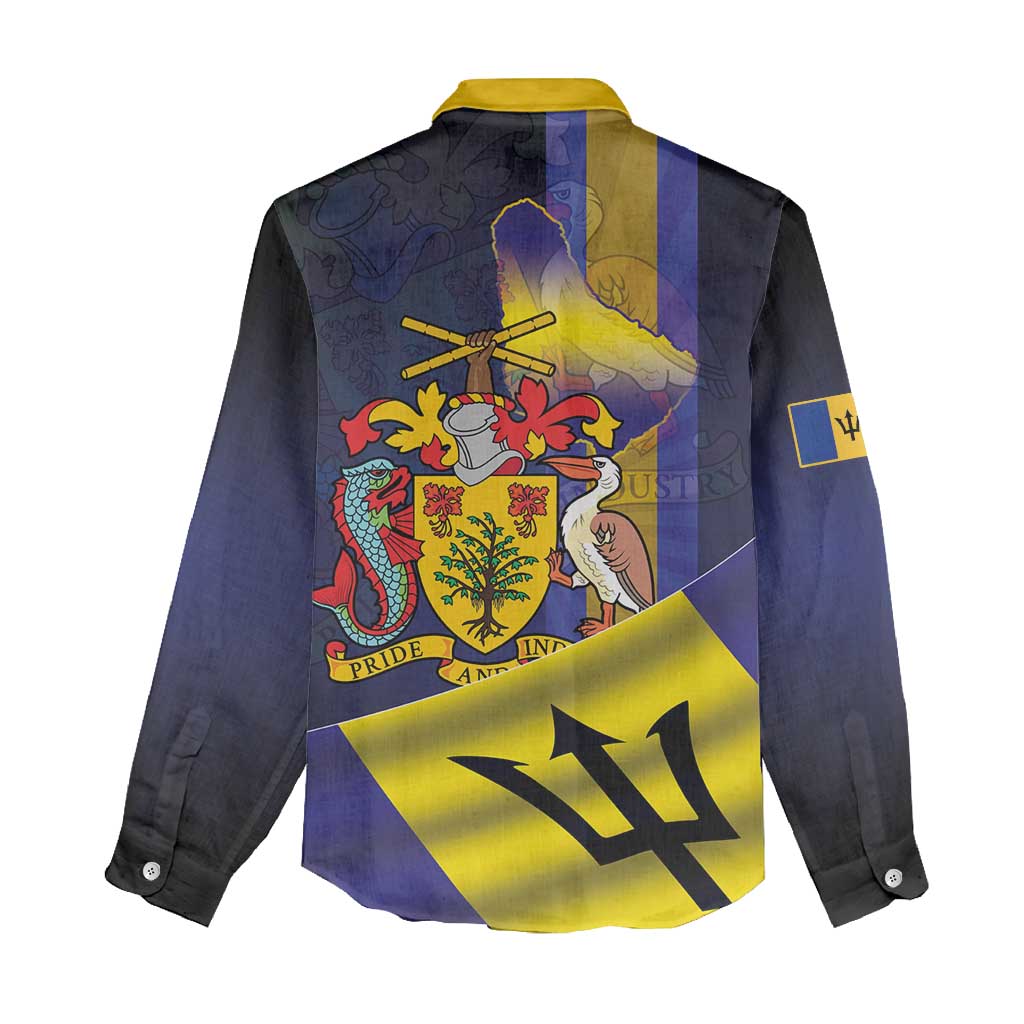 Barbados Independence Day Women Casual Shirt Coat of Arms with Freedom Emblems - Wonder Print Shop