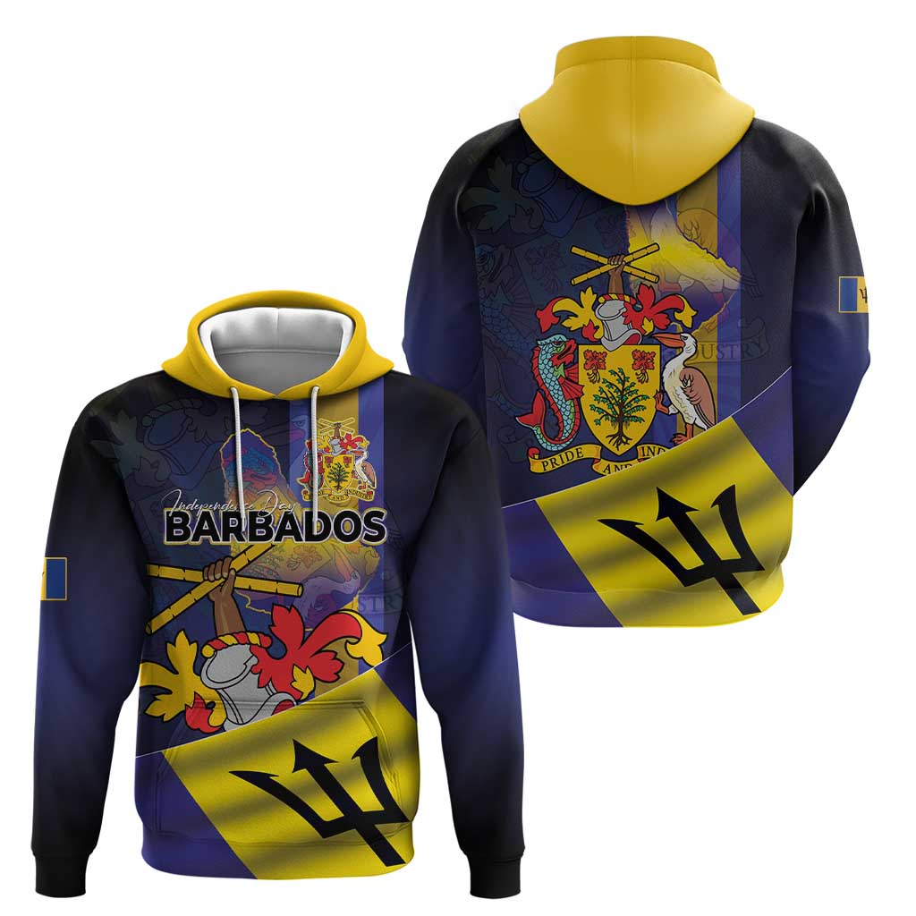 Barbados Independence Day Zip Hoodie Coat of Arms with Freedom Emblems - Wonder Print Shop