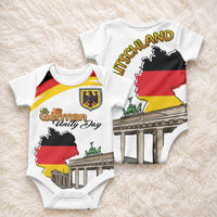 German Unity Day Baby Onesie Deutschland-Brandenburg Gate with Map