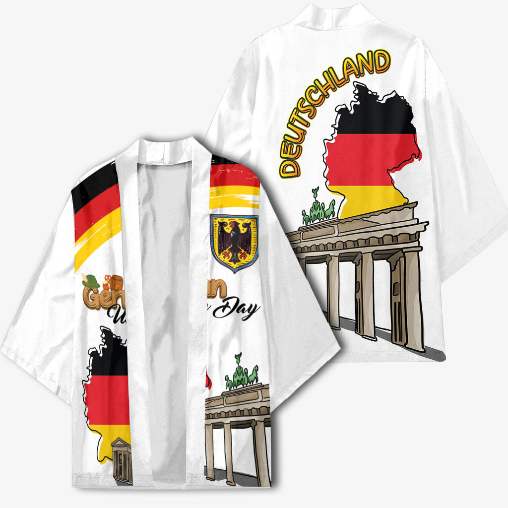 German Unity Day Kimono Deutschland-Brandenburg Gate with Map