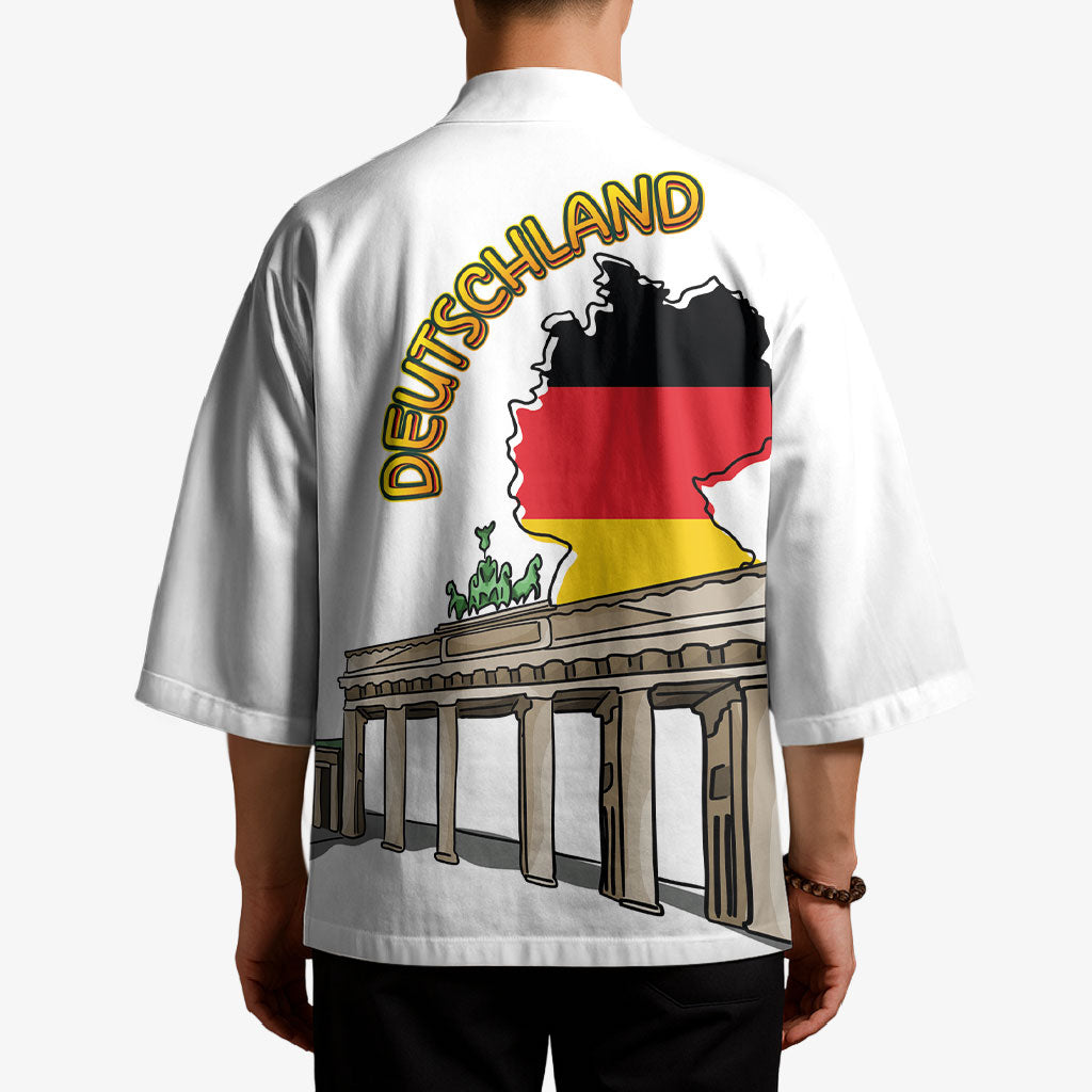 German Unity Day Kimono Deutschland-Brandenburg Gate with Map