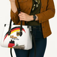 German Unity Day Leather Bag Deutschland-Brandenburg Gate with Map