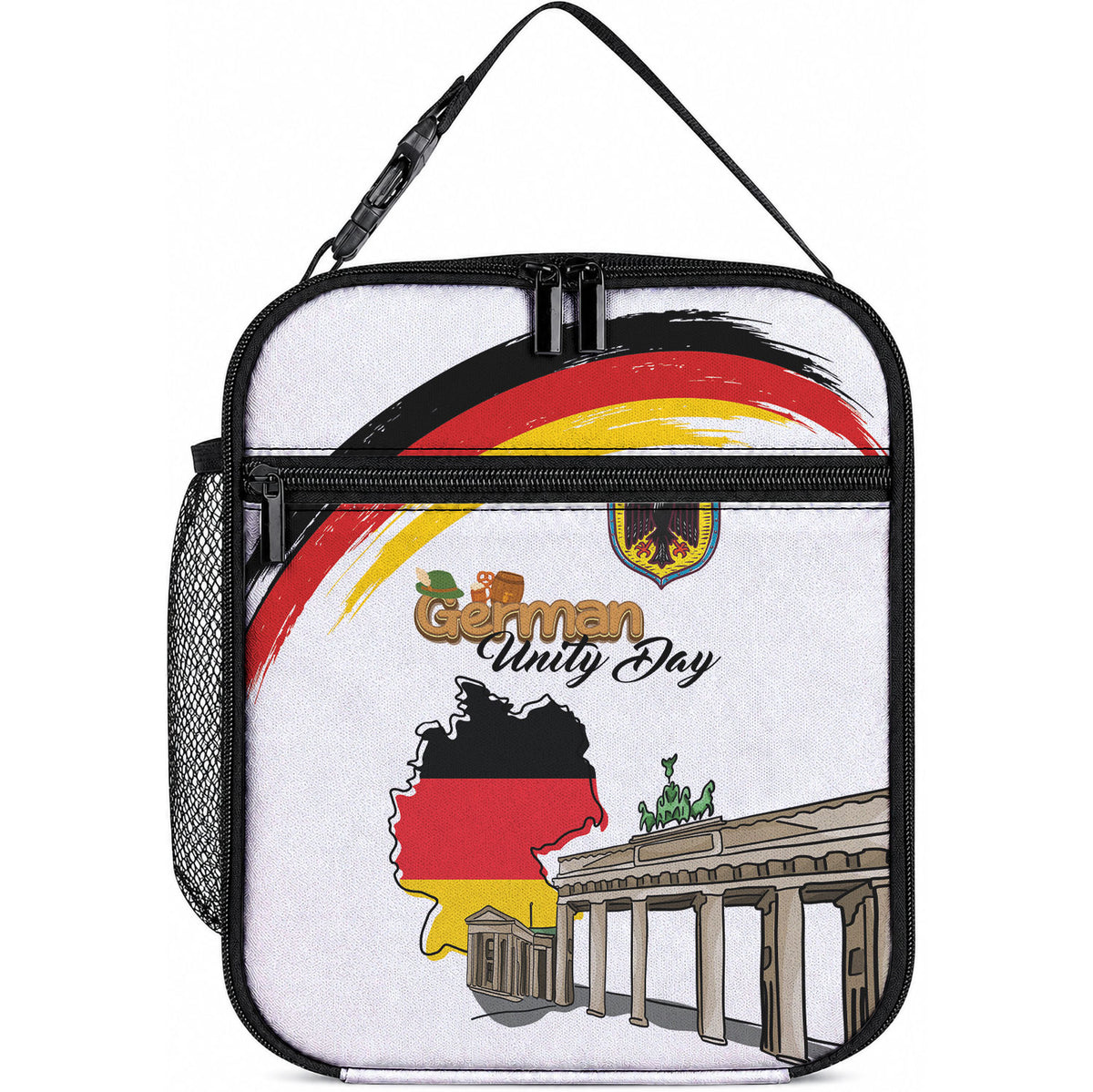 German Unity Day Lunch Bag Deutschland-Brandenburg Gate with Map