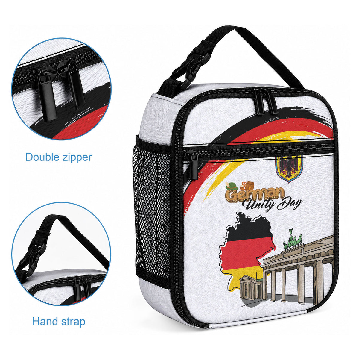German Unity Day Lunch Bag Deutschland-Brandenburg Gate with Map