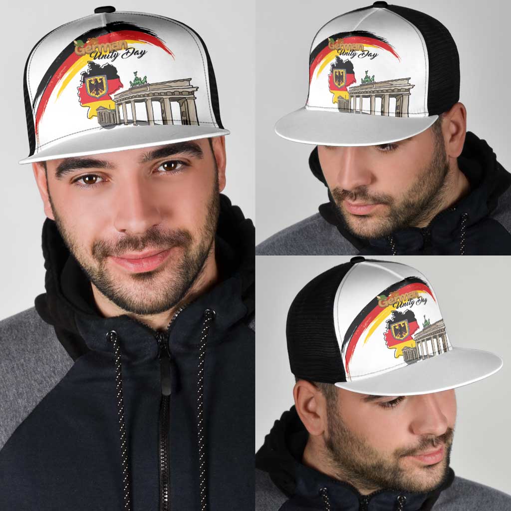 German Unity Day Mesh Trucker Cap Deutschland-Brandenburg Gate with Map