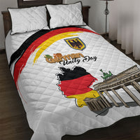 German Unity Day Quilt Bed Set Deutschland-Brandenburg Gate with Map