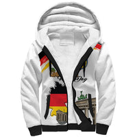 German Unity Day Sherpa Hoodie Deutschland-Brandenburg Gate with Map