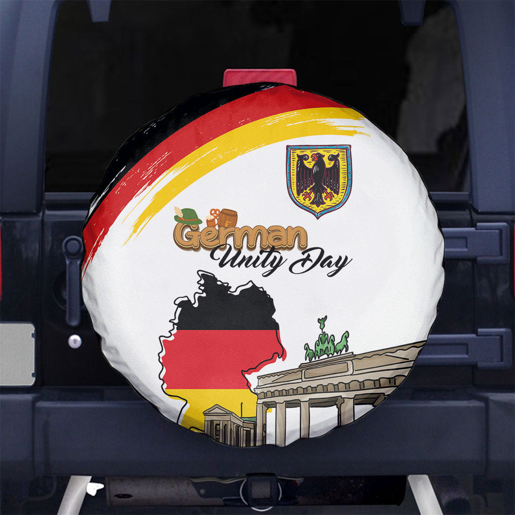 German Unity Day Spare Tire Cover Deutschland-Brandenburg Gate with Map
