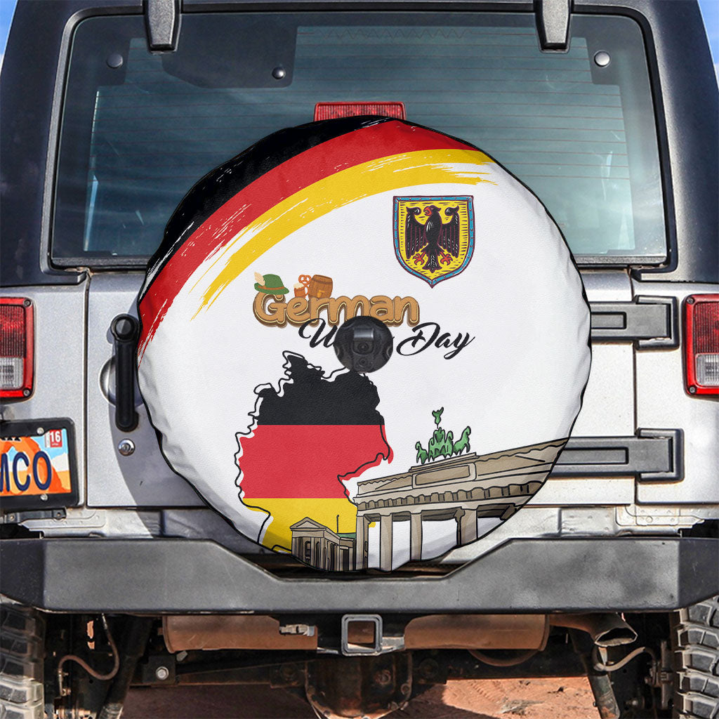 German Unity Day Spare Tire Cover Deutschland-Brandenburg Gate with Map