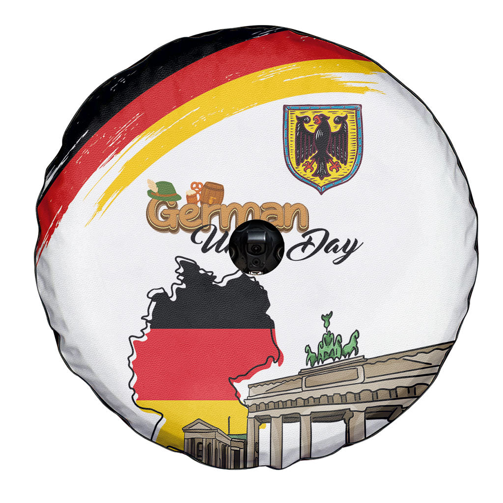 German Unity Day Spare Tire Cover Deutschland-Brandenburg Gate with Map