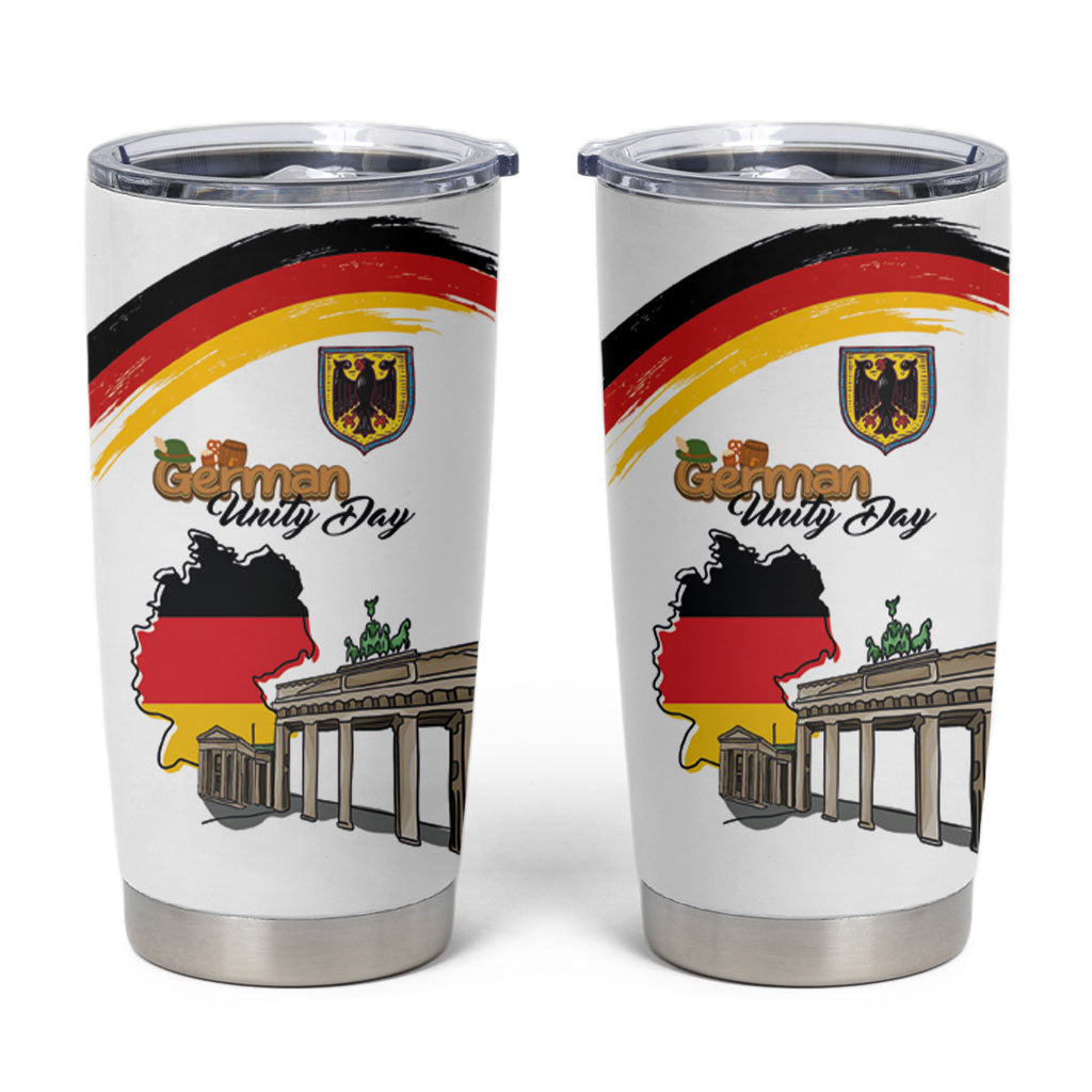 German Unity Day Tumbler Cup Deutschland-Brandenburg Gate with Map