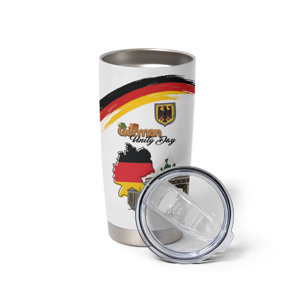 German Unity Day Tumbler Cup Deutschland-Brandenburg Gate with Map