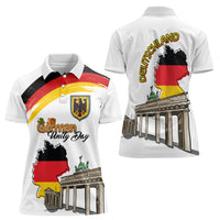 German Unity Day Women Polo Shirt Deutschland-Brandenburg Gate with Map