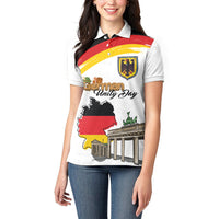 German Unity Day Women Polo Shirt Deutschland-Brandenburg Gate with Map