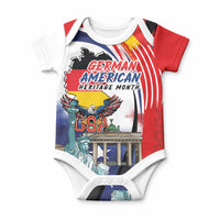 German American Heritage Month Baby Onesie USA Bald Eagle with Brandenburg Gate
