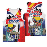 German American Heritage Month Basketball Jersey USA Bald Eagle with Brandenburg Gate