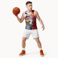 German American Heritage Month Basketball Jersey USA Bald Eagle with Brandenburg Gate