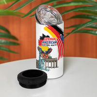 German American Heritage Month 4 in 1 Can Cooler Tumbler USA Bald Eagle with Brandenburg Gate