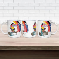 German American Heritage Month Ceramic Mug USA Bald Eagle with Brandenburg Gate